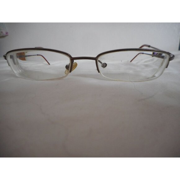Unisex partial rimless bronze metal eyeglasses glasses frames (with lenses) #2 - Picture 3 of 7
